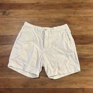 Ralph Lauren White Flat Front Cotton Shorts